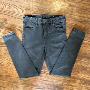 American eagle high waisted black skinny jeans size 8